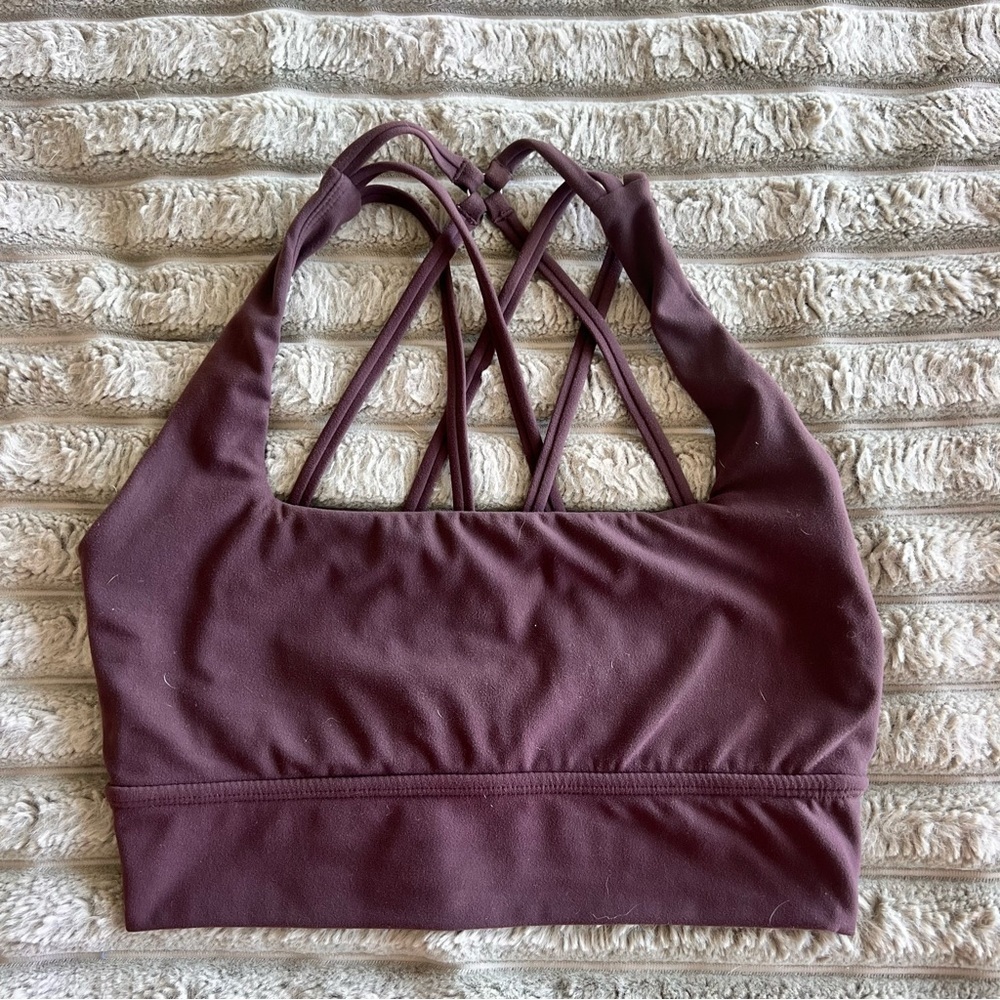 Buff Bunny Chocolate Brown Sports Bra- Strappy Back Detail- S